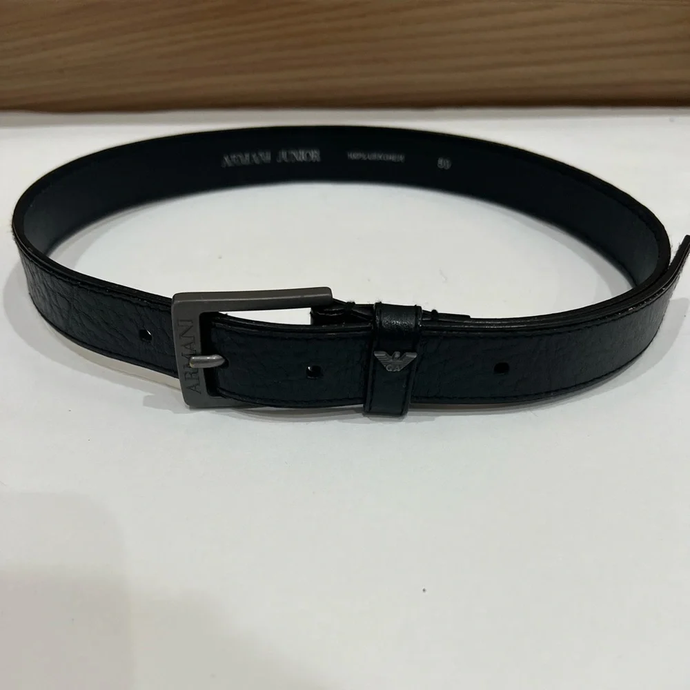 Boys Belt Emporio Armani Belt Armani Junior Black Leather Belt Size 59